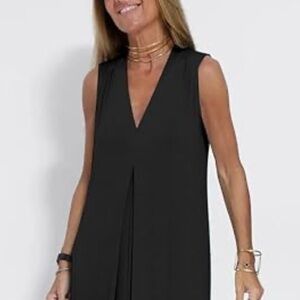 NWOT BCBGMaxazria Black High/Low Tunic Top Size XXS